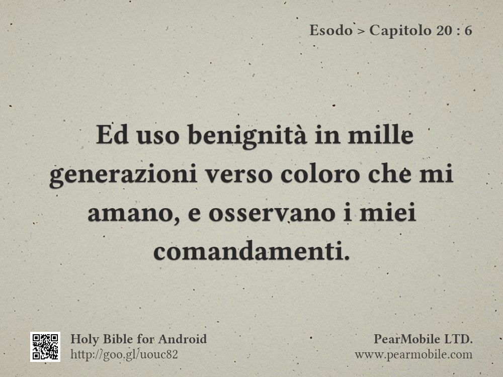 Esodo, Capitolo 20:6